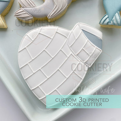Igloo Ice Fishing Cookie Cutter -  Father's Day Cookie Cutter - 3D Printed Cookie Cutter - TCK19145