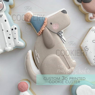 Dog with Party Hat Cookie Cutter -  Big Dog Breed Cookie Cutter - 3D Printed Cookie Cutter - TCK34196