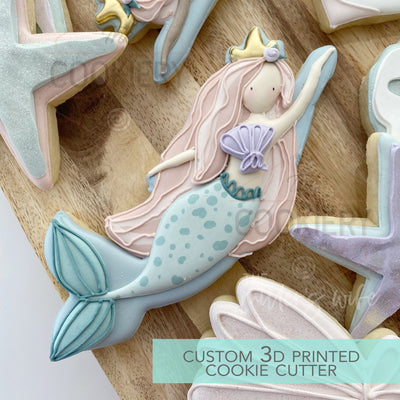 Mermaid Cookie Cutter -  Under the Sea Cookie Cutter -   3D Printed Cookie Cutter - TCK72133