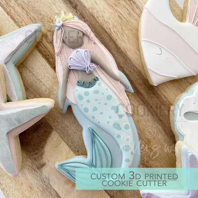 Mermaid Cookie Cutter -  Under the Sea Cookie Cutter -   3D Printed Cookie Cutter - TCK72134