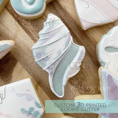 Conch Seashell Plaque Cookie Cutter -  Under the Sea Cookie Cutter -   3D Printed Cookie Cutter - TCK72144