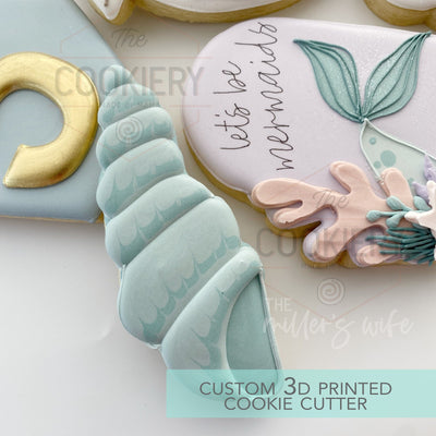 Sea shell Cookie Cutter -  Under the Sea Cookie Cutter -   3D Printed Cookie Cutter - TCK72136