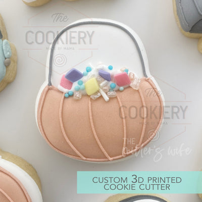 Pumpkin Treat Bucket - Halloween Cookie Cutter - 3D Printed Cookie Cutter - TCK62191