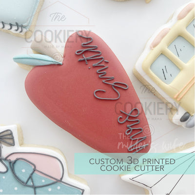 Skinny Apple Cookie Cutter - Back to School - 3D Printed Cookie Cutter - TCK52144