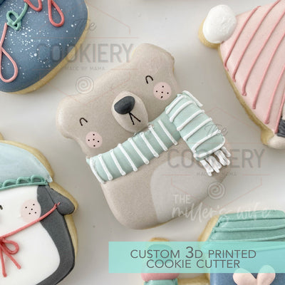 Winter Bear Cookie Cutter - Christmas Cookie Cutter - 3D Printed Cookie Cutter - TCK87209