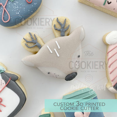 Reindeer Head Cookie cutter - Christmas Cookie Cutter - 3D Printed Cookie Cutter - TCK87224