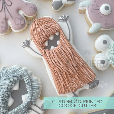 Hairy Monster Cookie cutter - Halloween Monster Birthday Cookie Cutter - 3D Printed Cookie Cutter - TCK62217