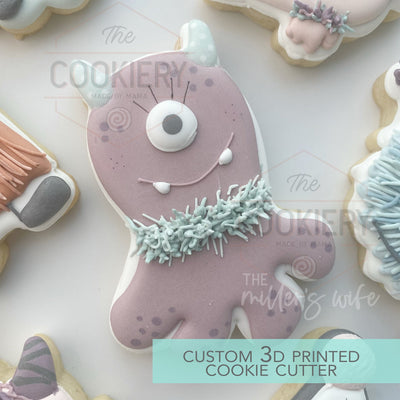One Eyed Monster Cookie cutter - Halloween Monster Birthday Cookie Cutter - 3D Printed Cookie Cutter - TCK62200