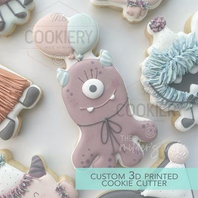 One Eyed Monster Cookie cutter - Halloween Monster Birthday Cookie Cutter - 3D Printed Cookie Cutter - TCK62201
