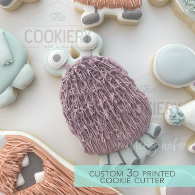 Fuzzy Monster Cookie cutter - Halloween Monster Birthday Cookie Cutter - 3D Printed Cookie Cutter - TCK62204