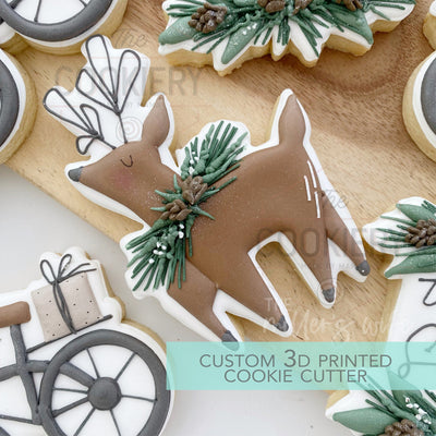 Christmas Greenery Plaque Cookie cutter - Christmas Cookie Cutter - 3D Printed Cookie Cutter - TCK87243