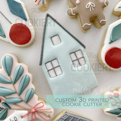 Christmas House cutter - Christmas Cookie Cutter - 3D Printed Cookie Cutter - TCK87230