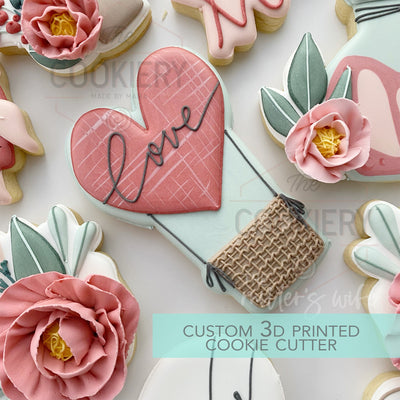 Heart Hot Air Balloon Cookie Cutter- Valentine's Day Cookie Cutter - 3D Printed Cutter - TCK47179