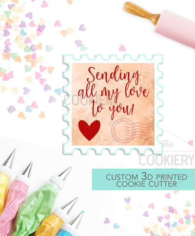 Love Letter Stamp Cookie Cutter - Valentine's Day Cookie Cutter - 3D Printed Cookie Cutter - TCK47161