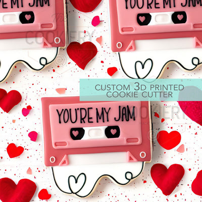 You're my Jam Cassette Tape Valentine's Cookie Cutter - 3D Printed Cookie Cutter - TCK47153