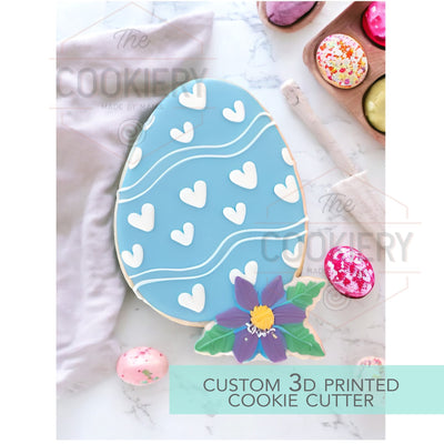 Floral Easter Egg Cookie Cutter, Easter Bunny Cutter, 3D Printed Cookie Cutter - TCK13205