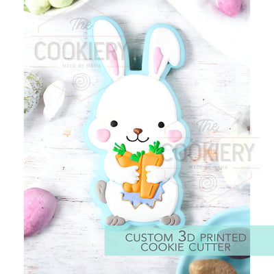 Bunny Holding Carrots Cookie Cutter, Easter Bunny Cutter, 3D Printed Cookie Cutter - TCK13208