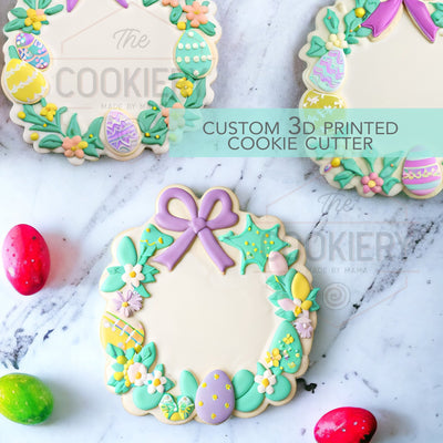 Easter Egg Wreath Cookie Cutter, Easter Bunny Cutter, 3D Printed Cookie Cutter - TCK13210