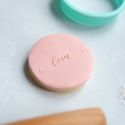 Love Fondant Embosser Stamp and Cutter | Acrylic Fondant Stamp, Valentines Embosser Stamp, Debosser, Love Fondant Stamp, Fondant Embosser