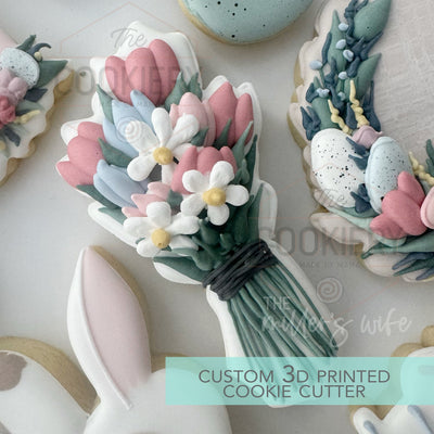 Spring Floral Bouquet Cookie Cutter - Easter Cookie Cutter - 3D Printed Cookie Cutter - TCK13192