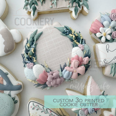 Spring Wreath Cookie Cutter - Easter Cookie Cutter - 3D Printed Cookie Cutter - TCK13195