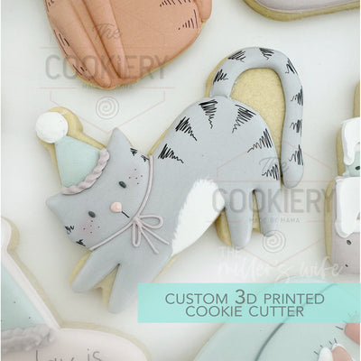 Birthday Cat Cookie Cutter, Gardening Cookie Cutter - 3D Printed Cookie Cutter - TCK68115