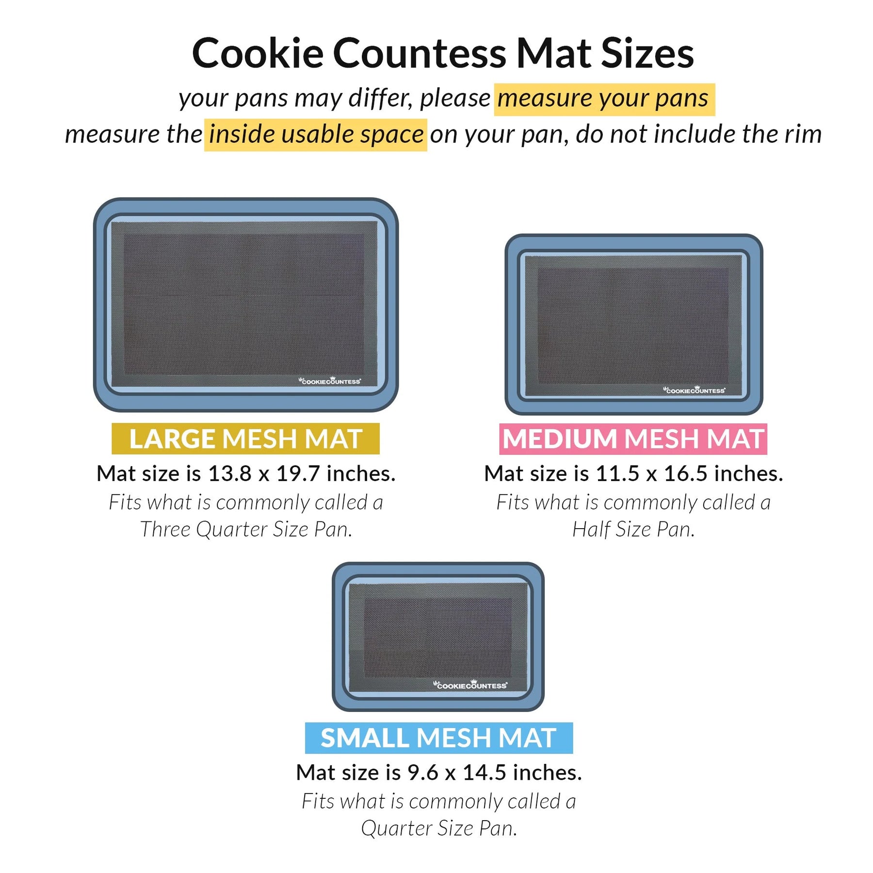 Mesh Non-Stick Baking Mats - The Cookie Countess –
